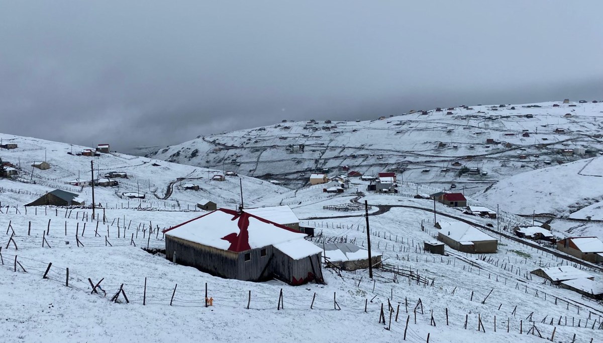 Doğu Karadeniz yaylalarında kış geri döndü Doğu Karadeniz yaylalarında kış geri döndü