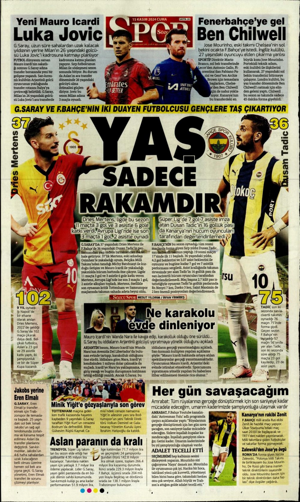 "Fener'e yıldız yağmuru" (15 Kasım 2024 spor manşetleri) - 8