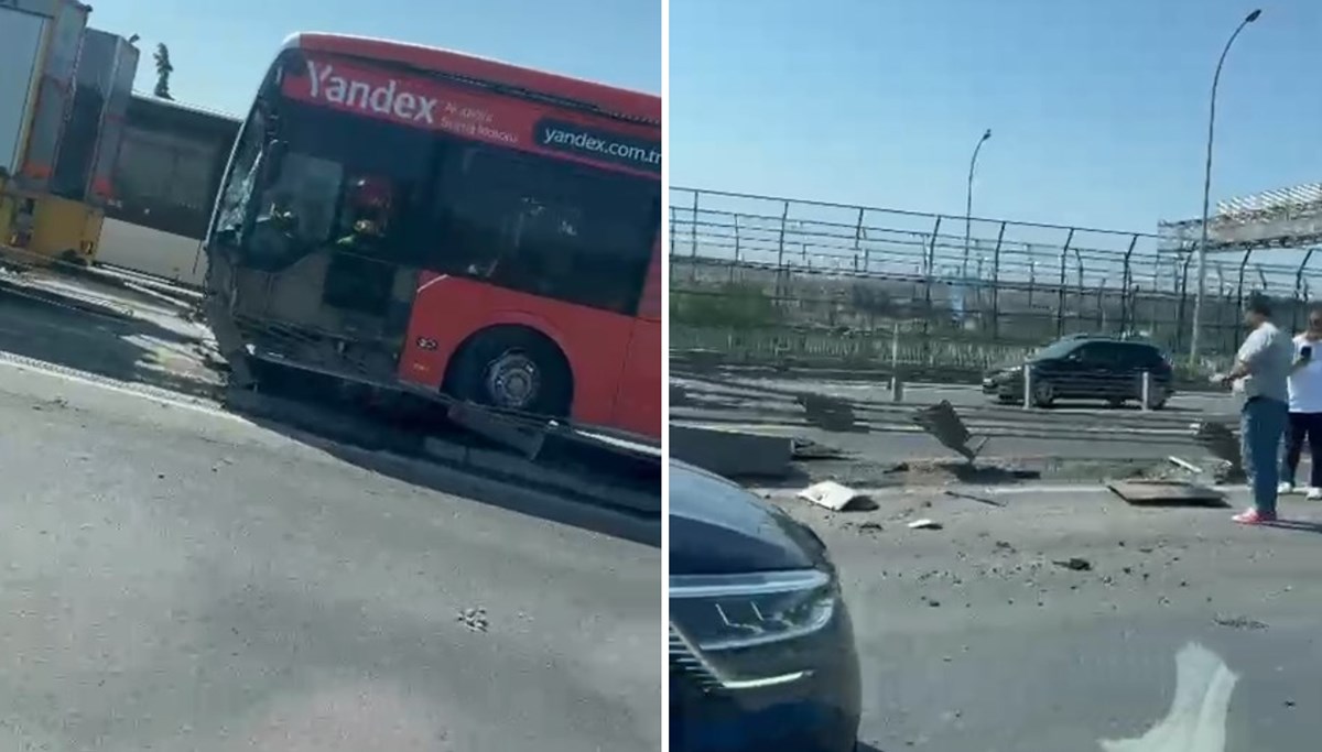 Haliç'te metrobüs kazası