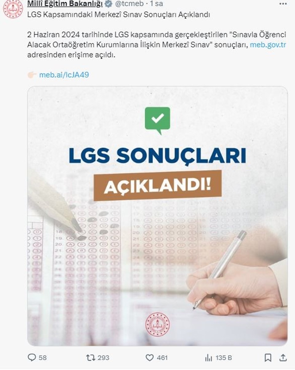 MEB LGS 2024 istatiklerini paylaştı: LGS'de kaç kişi tam puan aldı, kaç tane LGS birincisi var? - 1