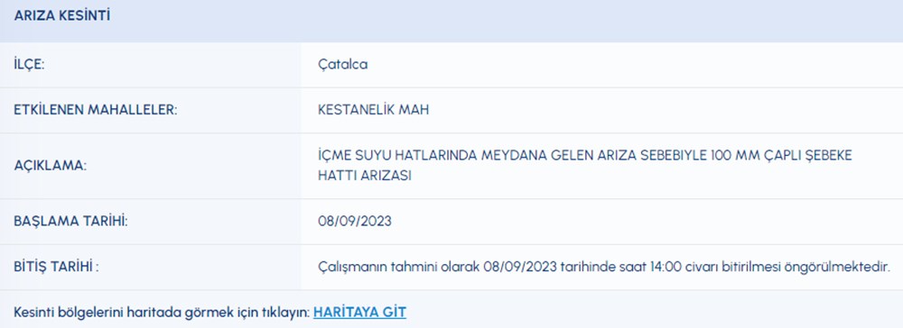 İstanbul'un 6 ilçesinde su kesintisi: Sular ne zaman gelecek? (8 Eylül İSKİ su kesintisi listesi) - 3