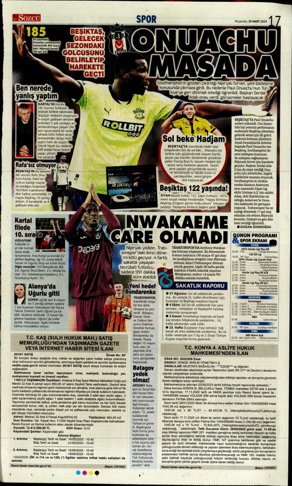 "Milliler avantaj peşinde" (20 Mart 2025 spor manşetleri) - 27