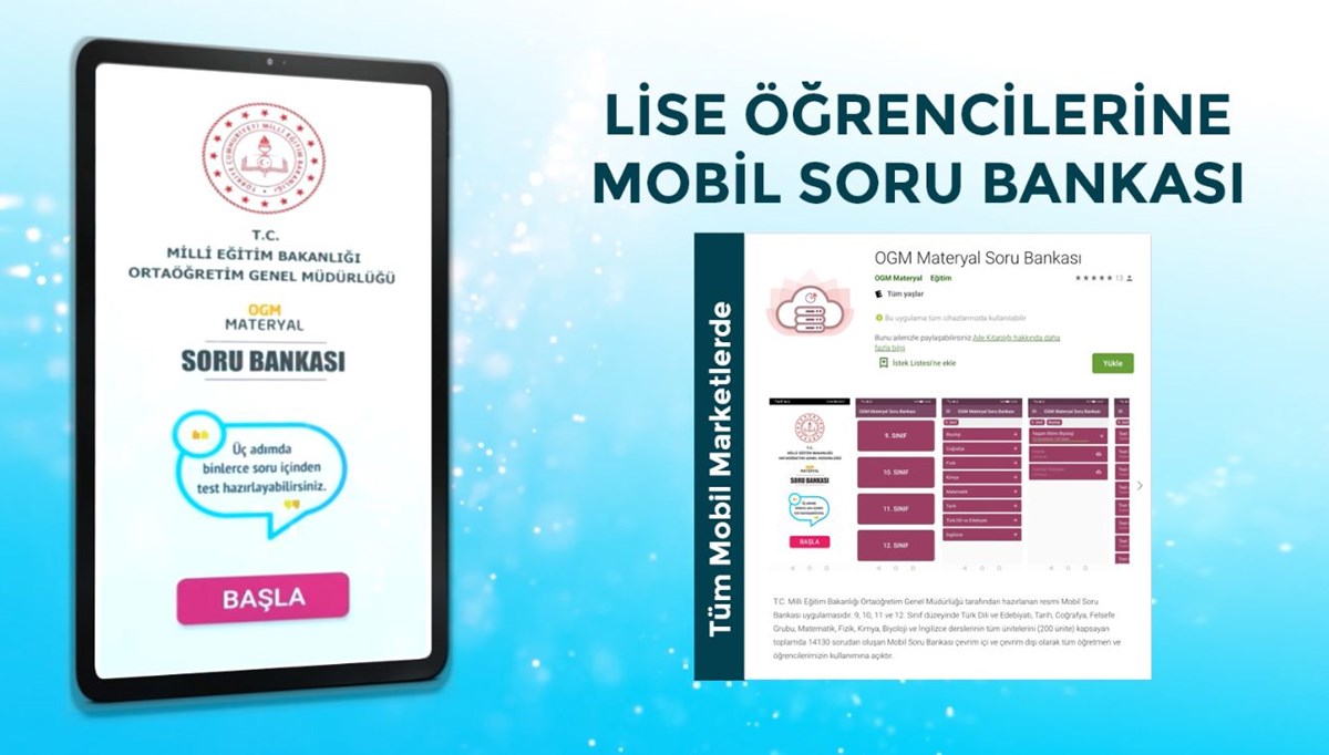 MEB'den lise öğrencilerine 'Mobil Soru Bankası'