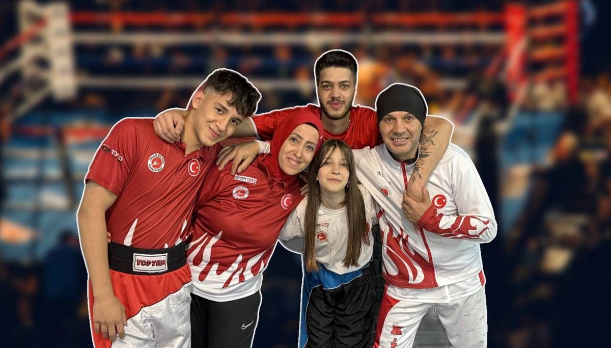 Anne baba 3 çocuğuyla ringlerin tozunu attırıyor