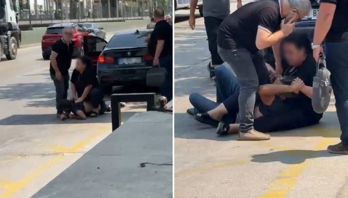 Eski kocasını tekme tokat dövdü