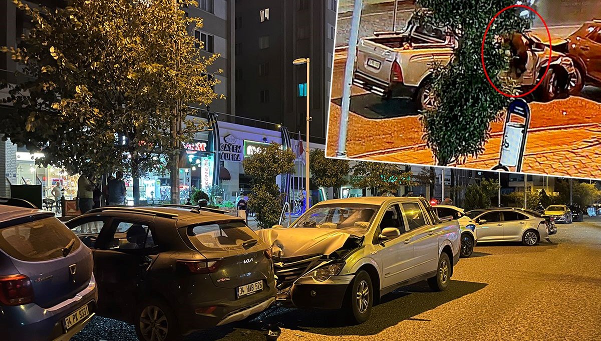 Alkollü sürücü park halindeki araçlara çarptı