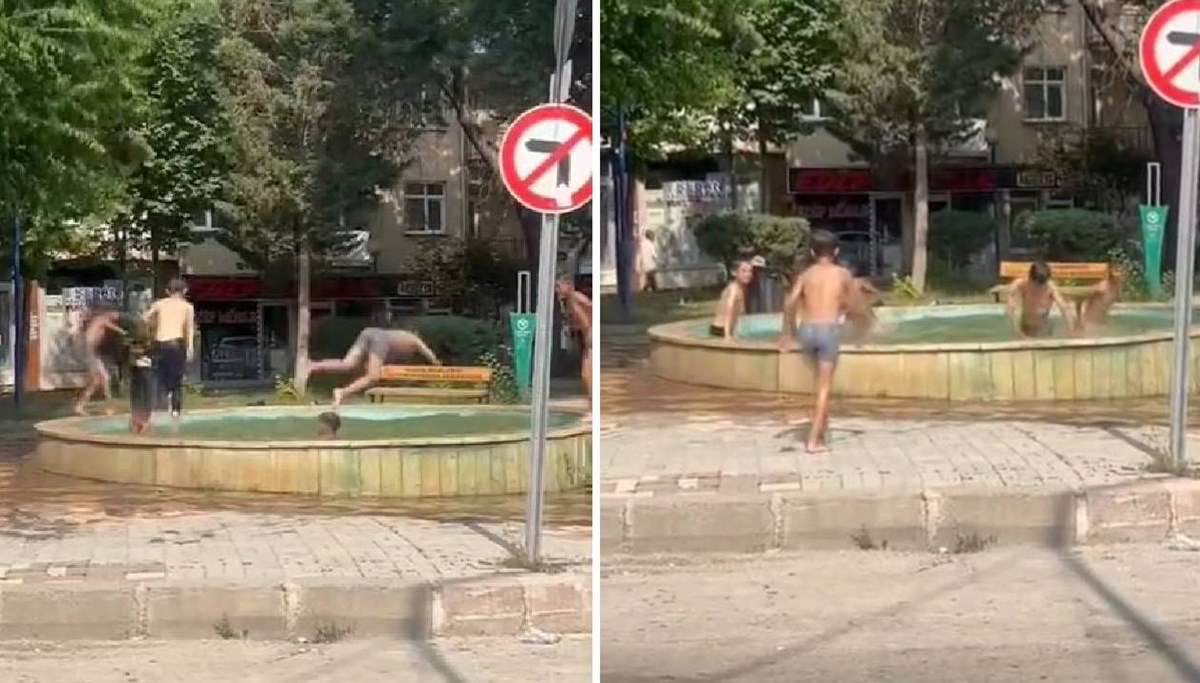 Süs havuzuna akın ettiler