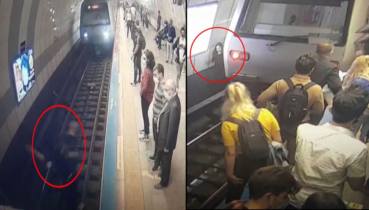 Metro istasyonunda inanılmaz kurtuluş