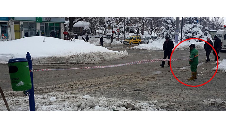 Afyon'da işçinin koluna güvenlik şeridi bağlanmasına tepki