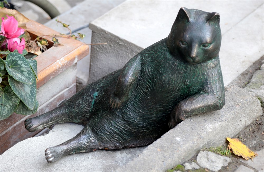 Kadıköy�deki kedi Tombili�nin heykeli yeniden yerine konuldu NTV