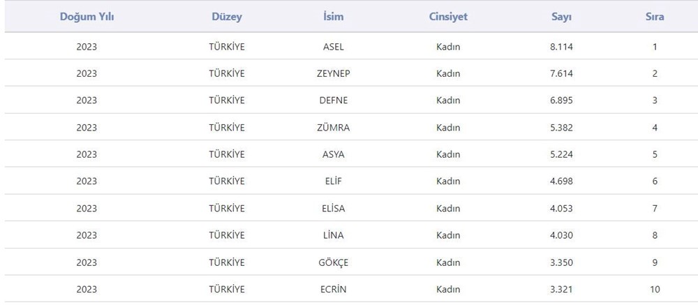 2023'ün en popüler bebek isimleri belli oldu: İşte en çok tercih edilen kız ve erkek bebek isimleri - 4