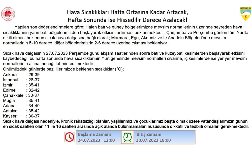 BU GÜNLERE DİKKAT! Meteoroloji uyardı, hava sıcaklıkları önce artacak sonra düşecek - 5