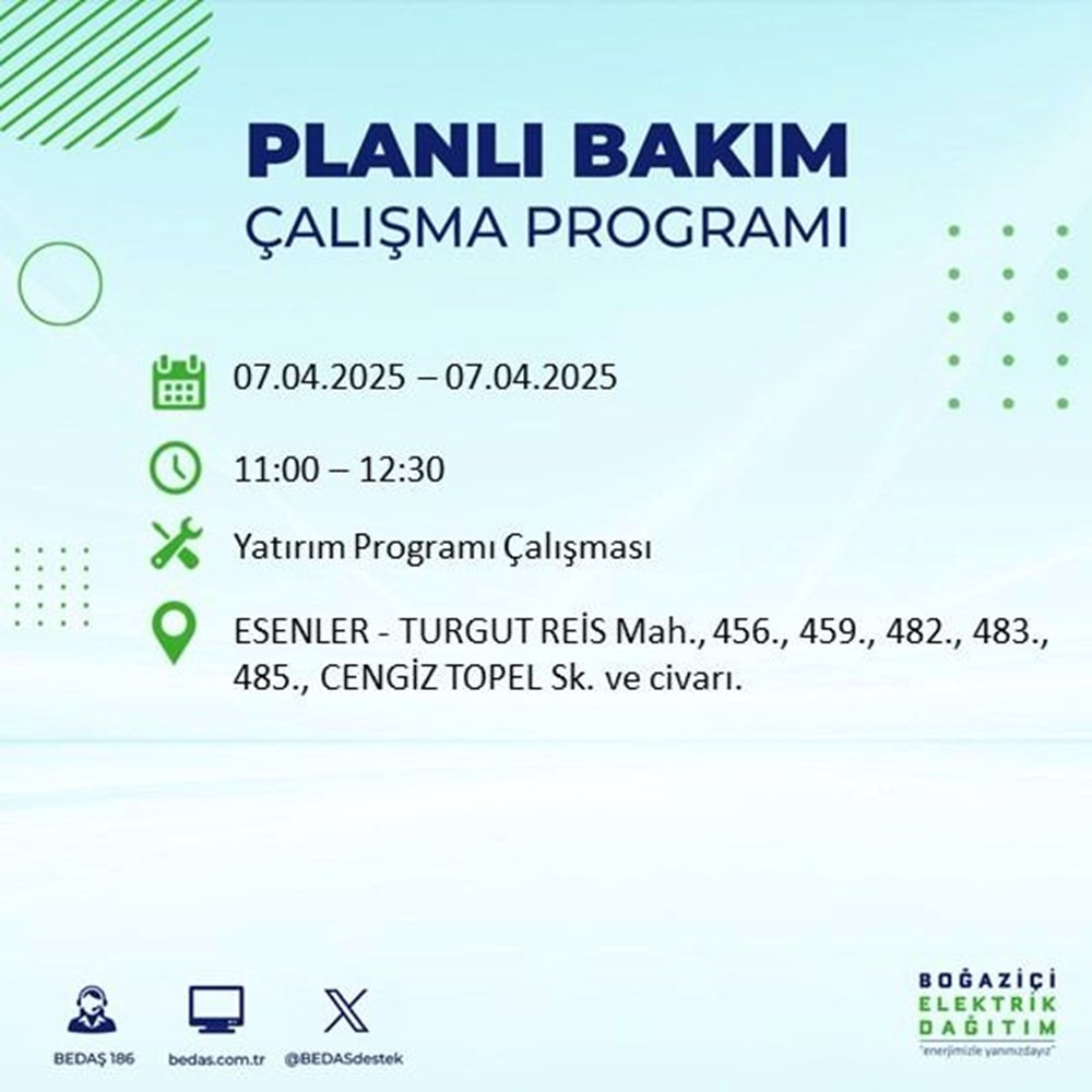 İstanbul'un 21 ilçesinde elektrik kesintisi: Elektrikler ne vakit gelecek? 9 saat sürecek (7 Nisan BEDAŞ kesinti programı) 94 JFw0GqDi60e6ZbeYN1azlA
