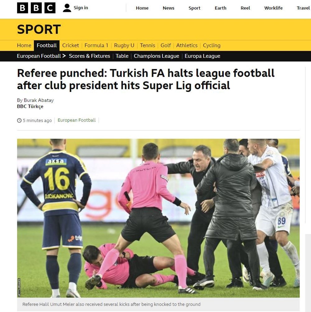 Türk futbolunun utanç gecesi | Hakeme yumruklu saldırı dünya basınında - 5