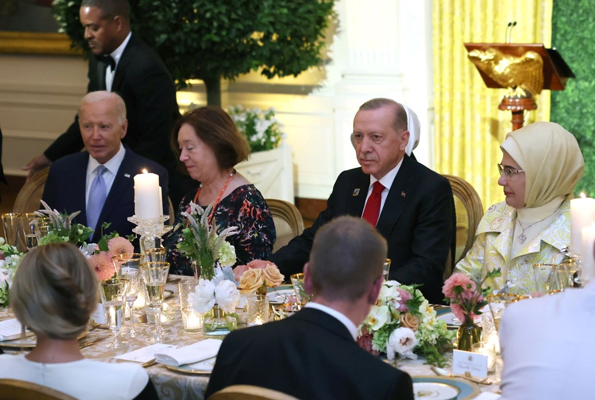 Cumhurbaşkanı Erdoğan ve eşi, ABD Başkanı Biden'ın verdiği resmi yemeğe katıldı