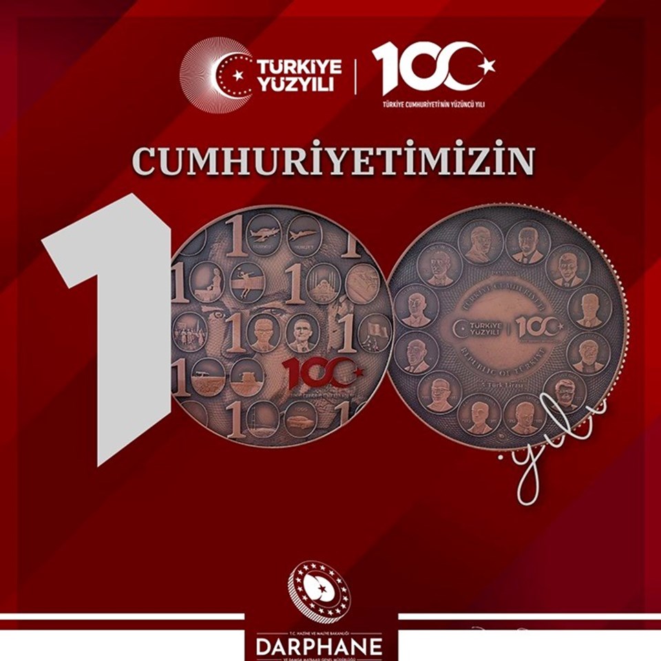 Bakan Şimşek'ten Cumhuriyet'in 100'üncü yılına hatıra para paylaşımı - 1