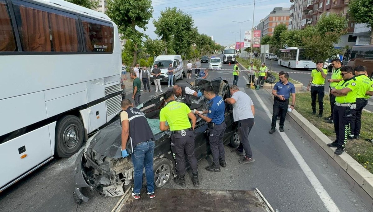 Tekirdağ'da otobüs ile otomobil çarpıştı: 1 kişi ağır yaralı