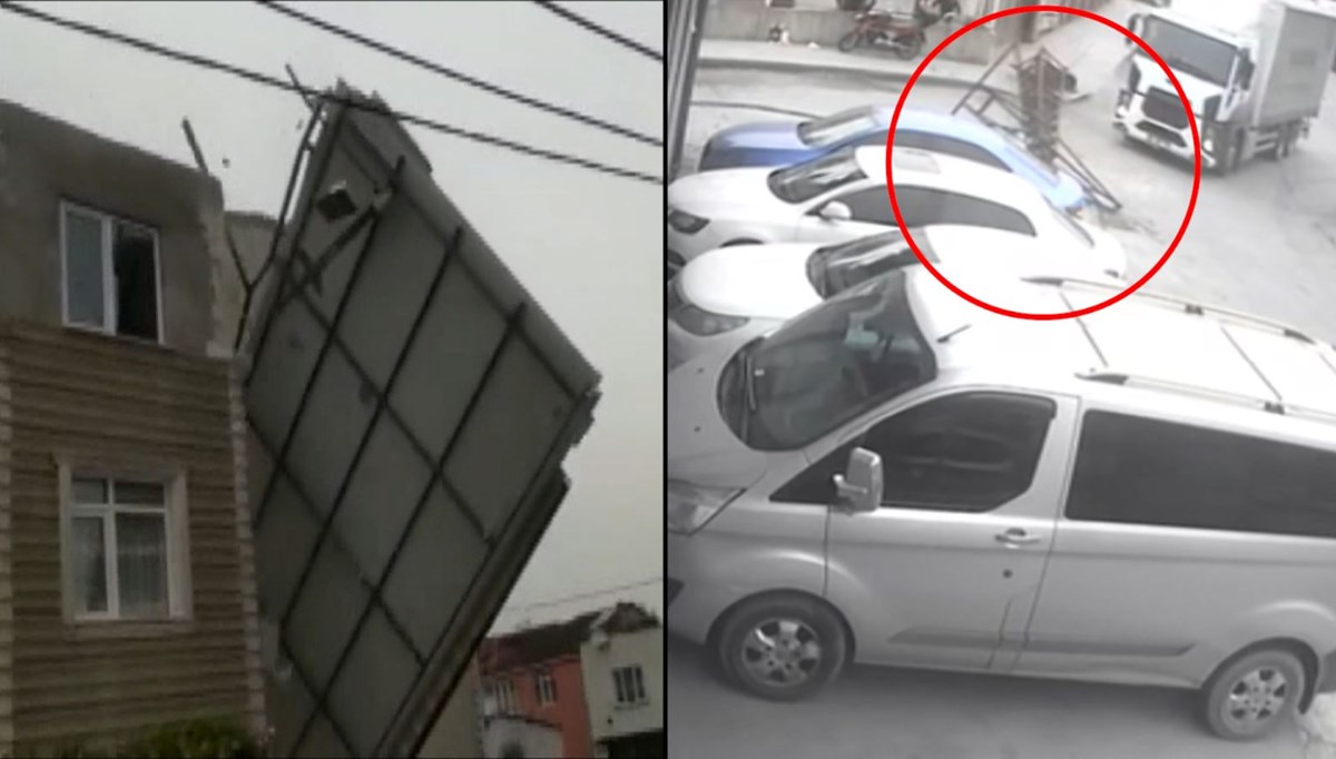 İstanbul’da fırtına çatıyı uçurdu, elektrik direğini devirdi