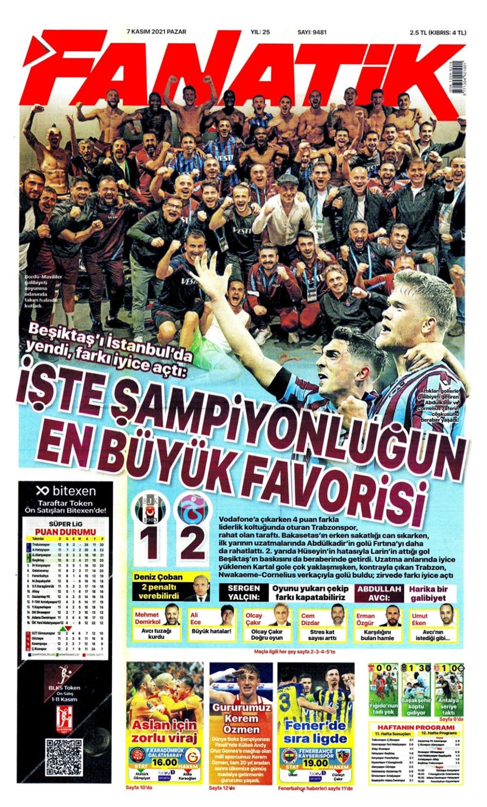Günün spor manşetleri (7 Kasım 2021) - 1