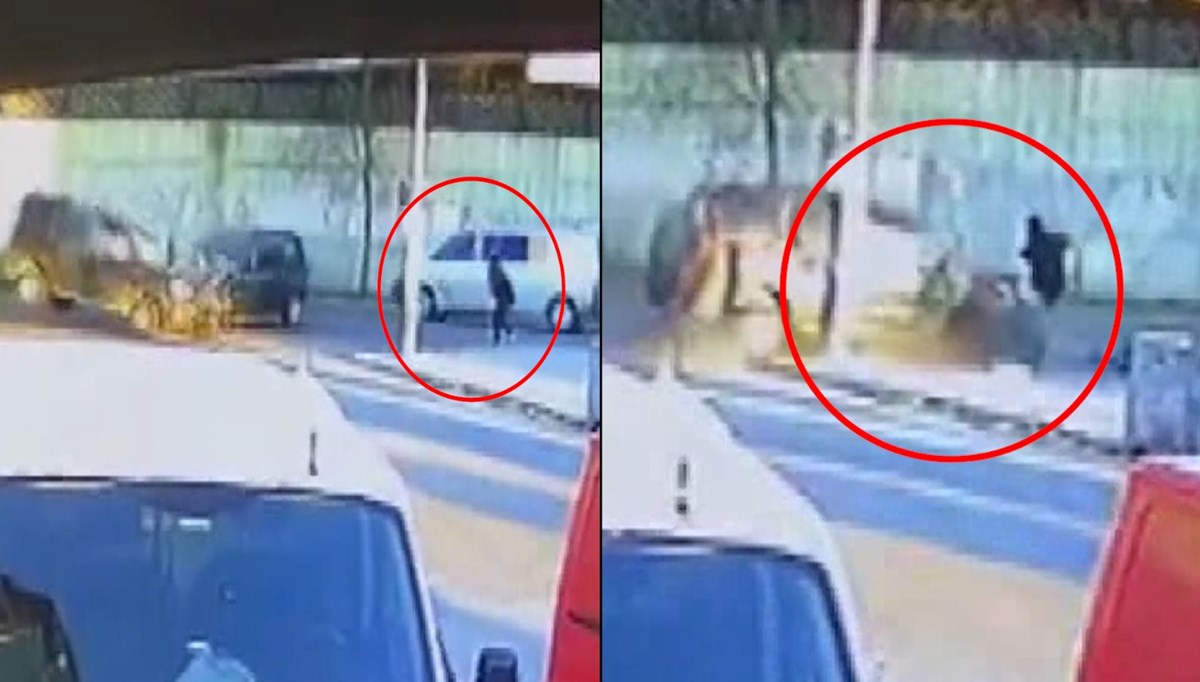 Çarpışan iki aracın arasında kalmaktan son anda kurtuldu