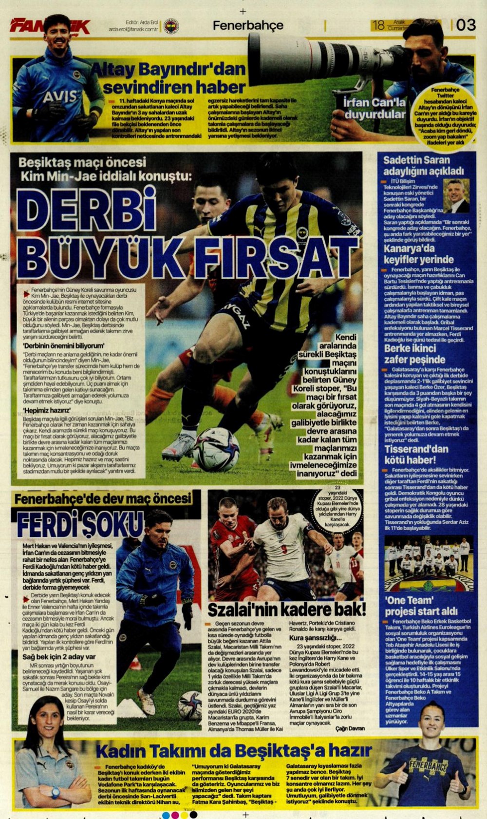 Günün spor manşetleri (18 Aralık 2021) - 4