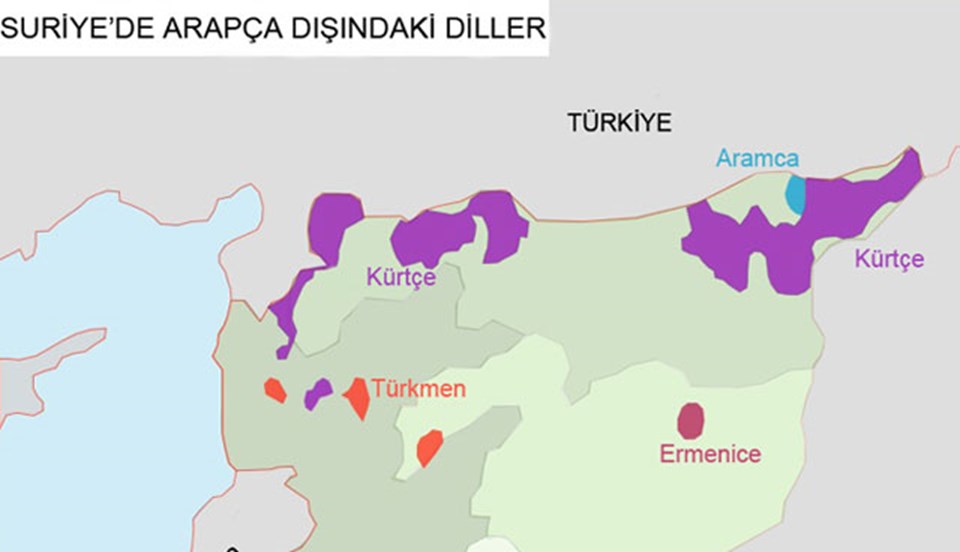 Suriye'nin en büyük azınlığını oluşturan Kürtlerin yoğun olarak yaşadığı bölgeler. (Grafiği büyütmek için tıklayın)