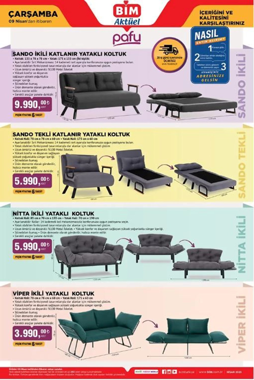 BİM'den Evinizi Yenileyecek Fırsatlar: 8-11 Nisan'da Yataklı Koltuktan Robot Süpürgeye Kaçırılmayacak İndirimler! 76