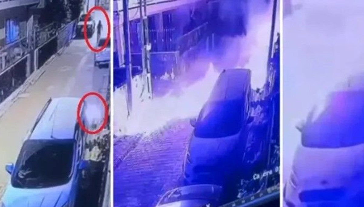 Adana'da alacaklısının evinin önüne ses bombası attı (O anlar kamerada)
