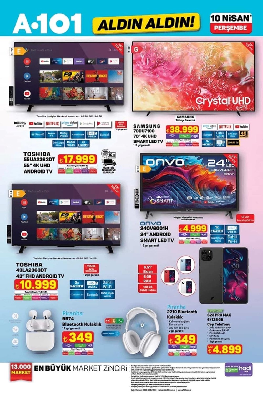 Raflarda: A101 10 Nisan aktüel kataloğu: Beyaz eşya, teknoloji eserleri ve elektronik mutfak materyalleri 73 Jtwah6jKMkS27SmpVmbKkg