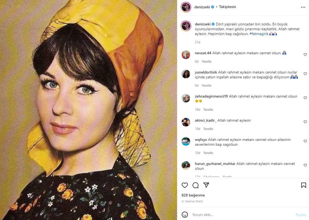 Ünlüler Fatma Girik'e sosyal medya mesajlarıyla veda etti - 9