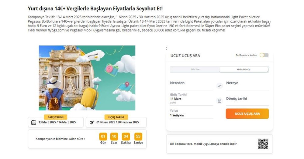 Pegasus'tan Mart 2025'te Yurt Dışı Uçuş Fırsatları: Hangi Rotalarda İndirim Var? 76 JyCYCcPTw0uMt1ZGOK1Vug