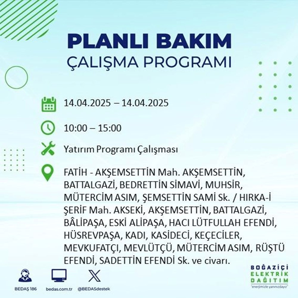İstanbul'un 23 ilçesinde elektrik kesintisi: Elektrikler ne vakit gelecek? 9 saat sürecek (14 Nisan BEDAŞ kesinti programı) 136 JyLONKu29EGcYevHbi3UPw