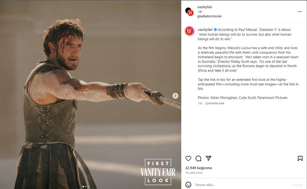Gladyatör 2 filminden ilk kareler yayınlandı - 2