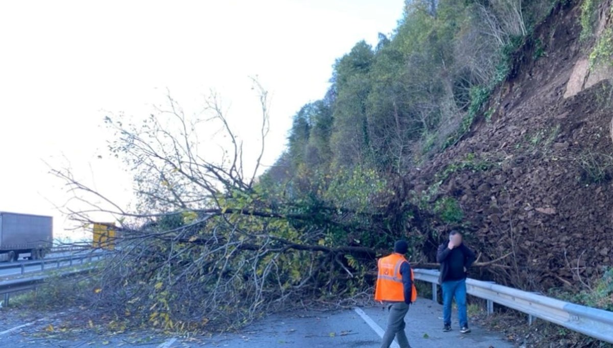 Karadeniz Sahil Yolu'nda heyelan