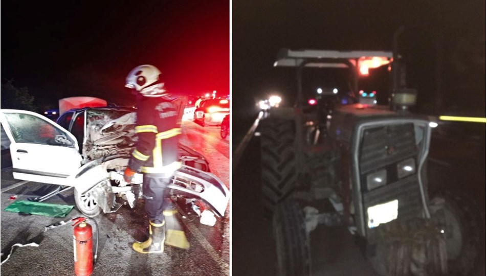 Kastamonu'da otomobil, kum yüklü traktöre çarptı:1 ölü, 5 yaralı