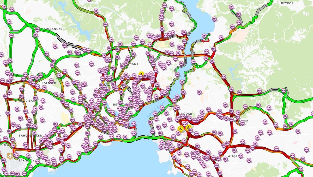 İstanbul'da trafik yoğunluğu yüzde 80'e ulaştı