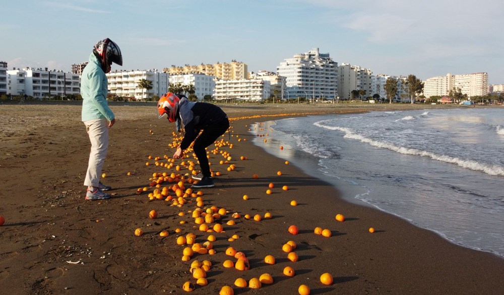 Mersin'de sahile portakal vurdu - 9