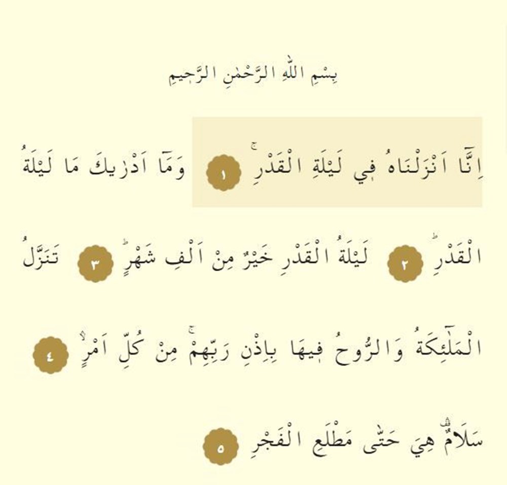 Kadir Suresi Türkçe/Arapça nasıl okunur? Kadir Suresi Türkçe, Arapça okunuşu, anlamı ve meali - 2