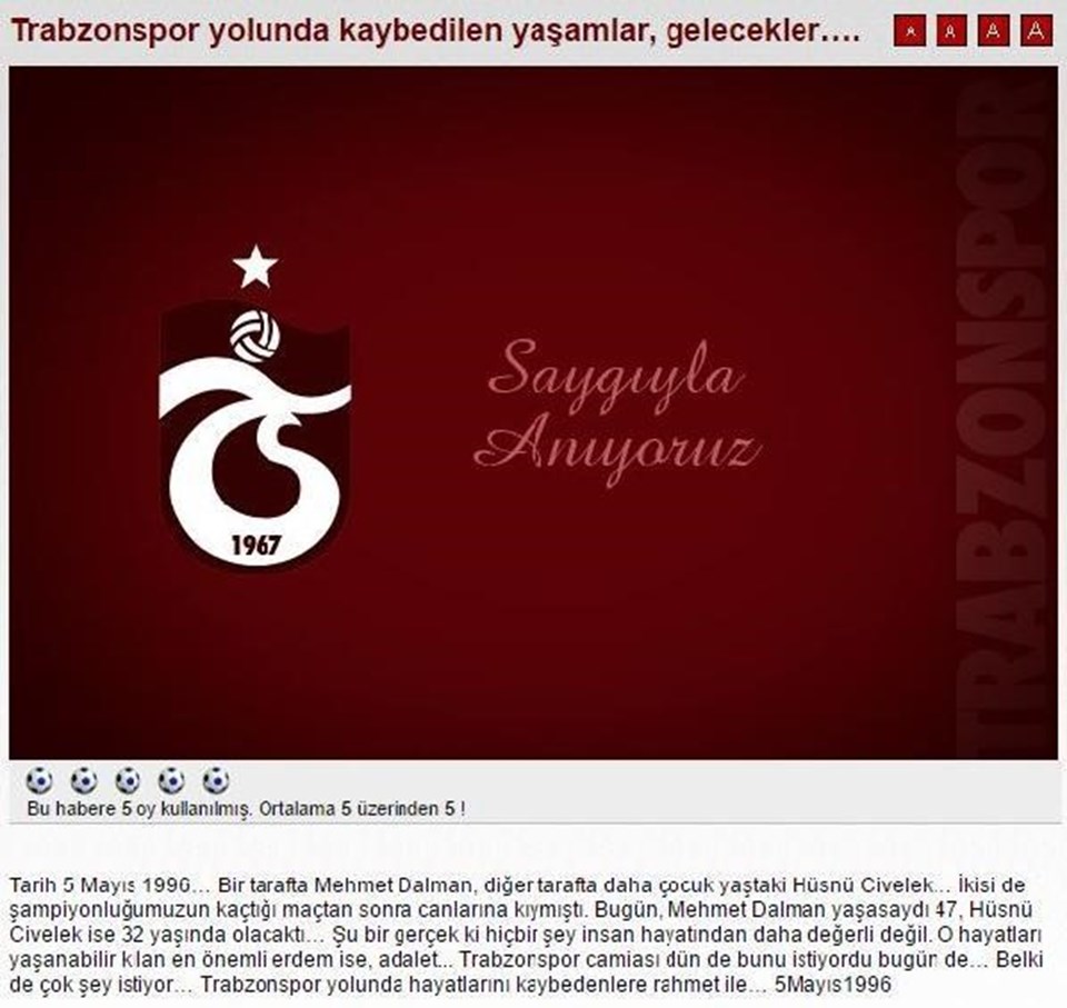 Trabzonspor, 20 yıl önce intihar eden 2 taraftarını unutmadı - 1
