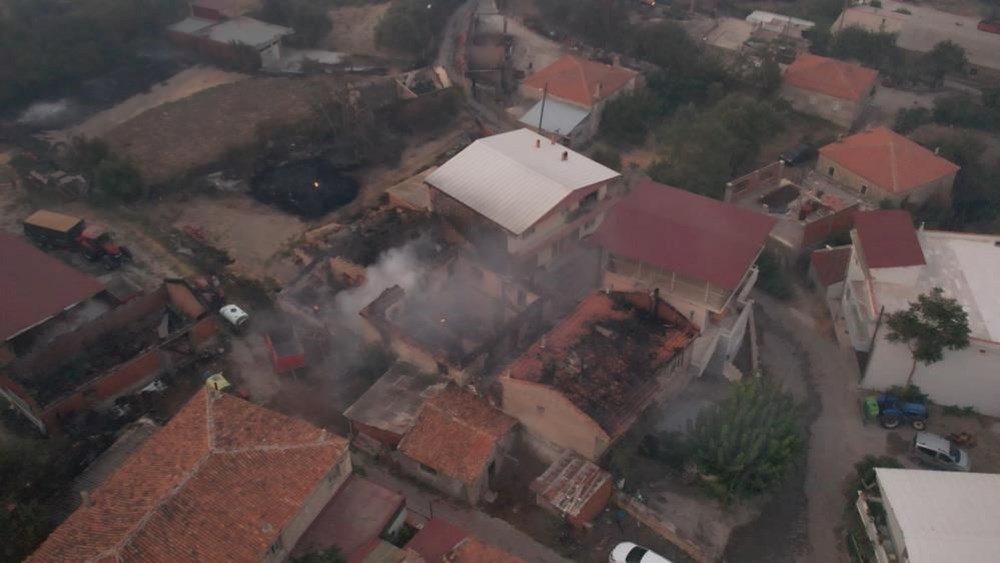 Çanakkale'deki orman yangınında yanan alanlar havadan görüntülendi - 4