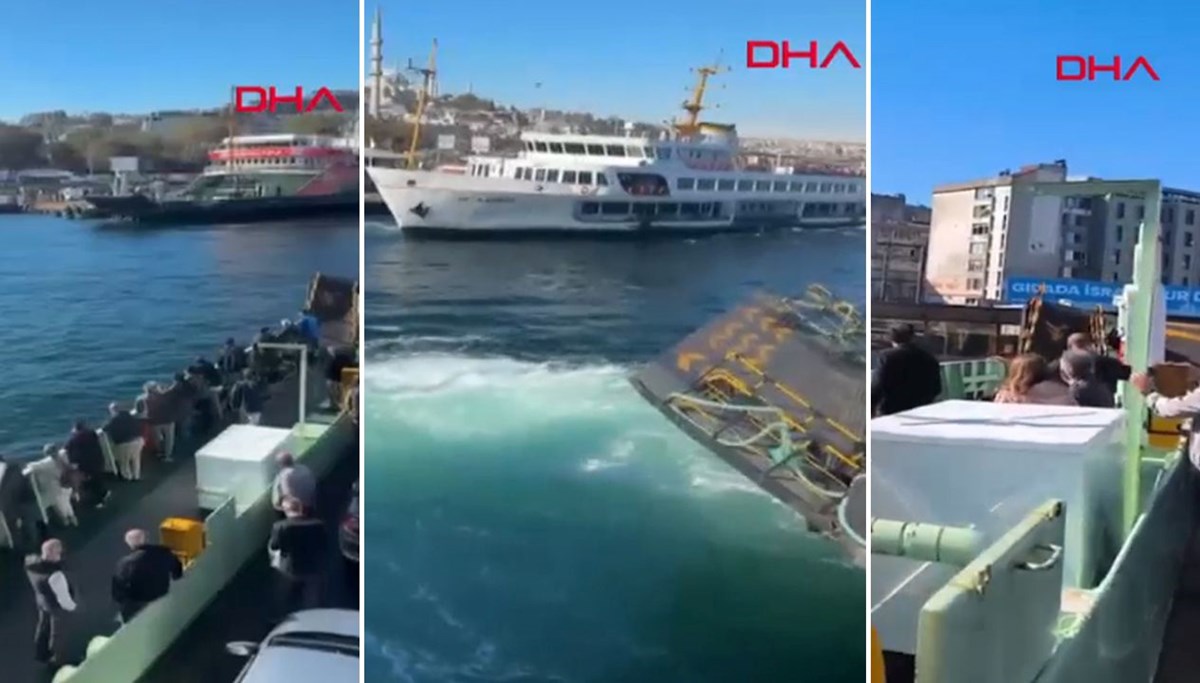 Sirkeci'de arabalı vapur iskeleye çarptı: Olay yerine ekipler sevk edildi