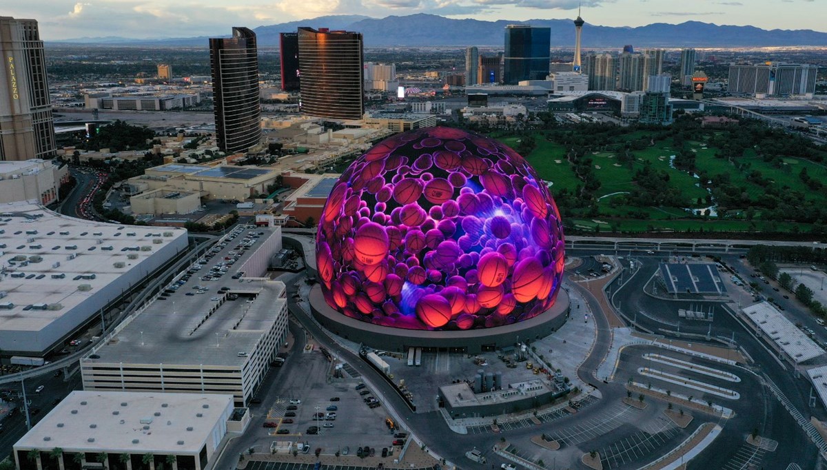 Las Vegas'ta dünyanın en büyük LED küresi MSG Sphere Las Vegas'ta dünyanın en büyük LED küresi MSG Sphere