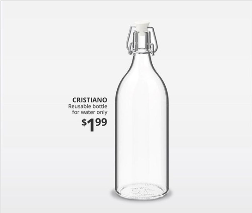 Mobilya devi su şişesine Cristiano Ronaldo�nun adını verdi Mobilya devi su şişesine Cristiano Ronaldo�nun adını verdi