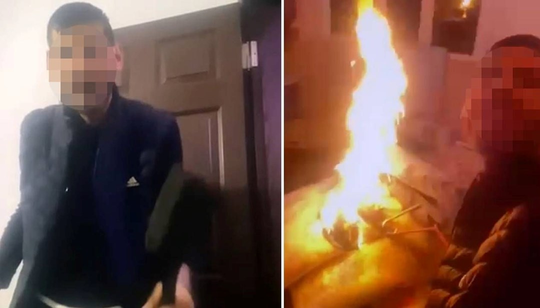 Sosyal medyadan canlı yayın açtı, annesi ile yaşadığı evi ateşe verdi