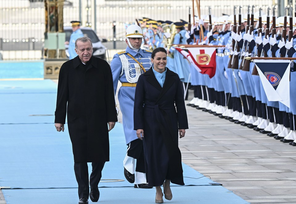 Cumhurbaşkanı Erdoğan, Macaristan Cumhurbaşkanı Novak'ı resmi törenle karşıladı - 1