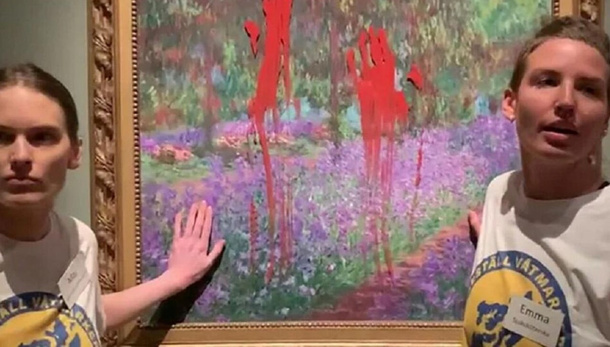 İklim aktivistlerinden Monet'nin tablosuna boyalı saldırı