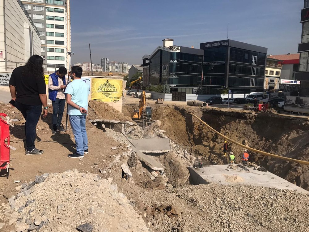 Ankara'da toprak kayması: 11 katlı binanın otoparkı çöktü - 3