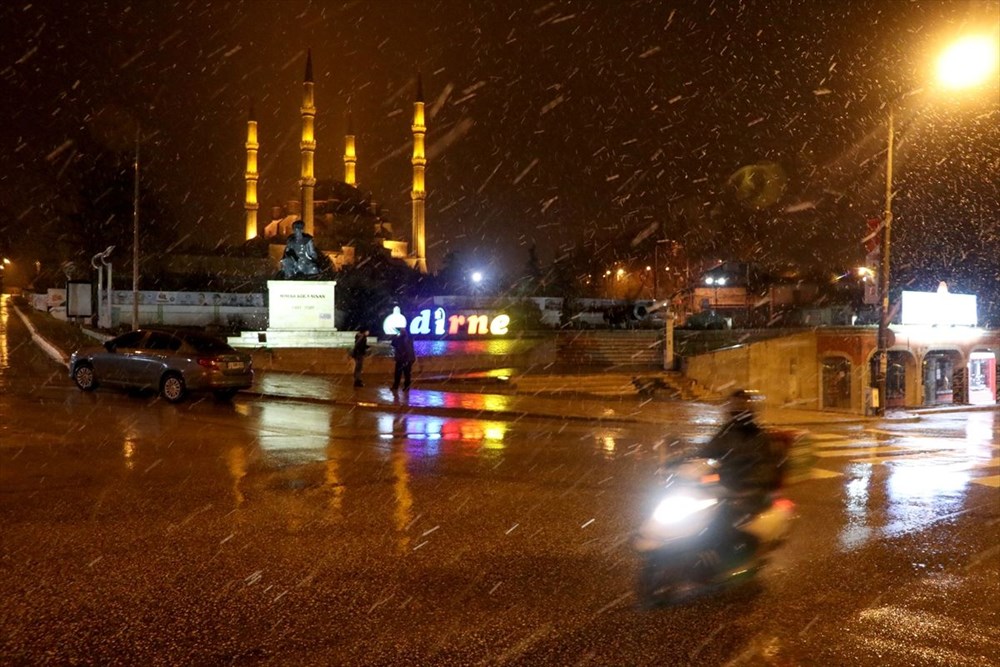 Edirne'de kar yağışı başladı - 7