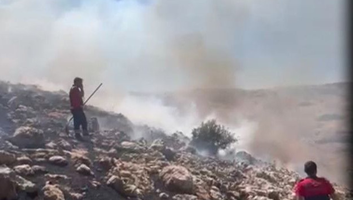 Mardin'de örtü yangını Mardin'de örtü yangını