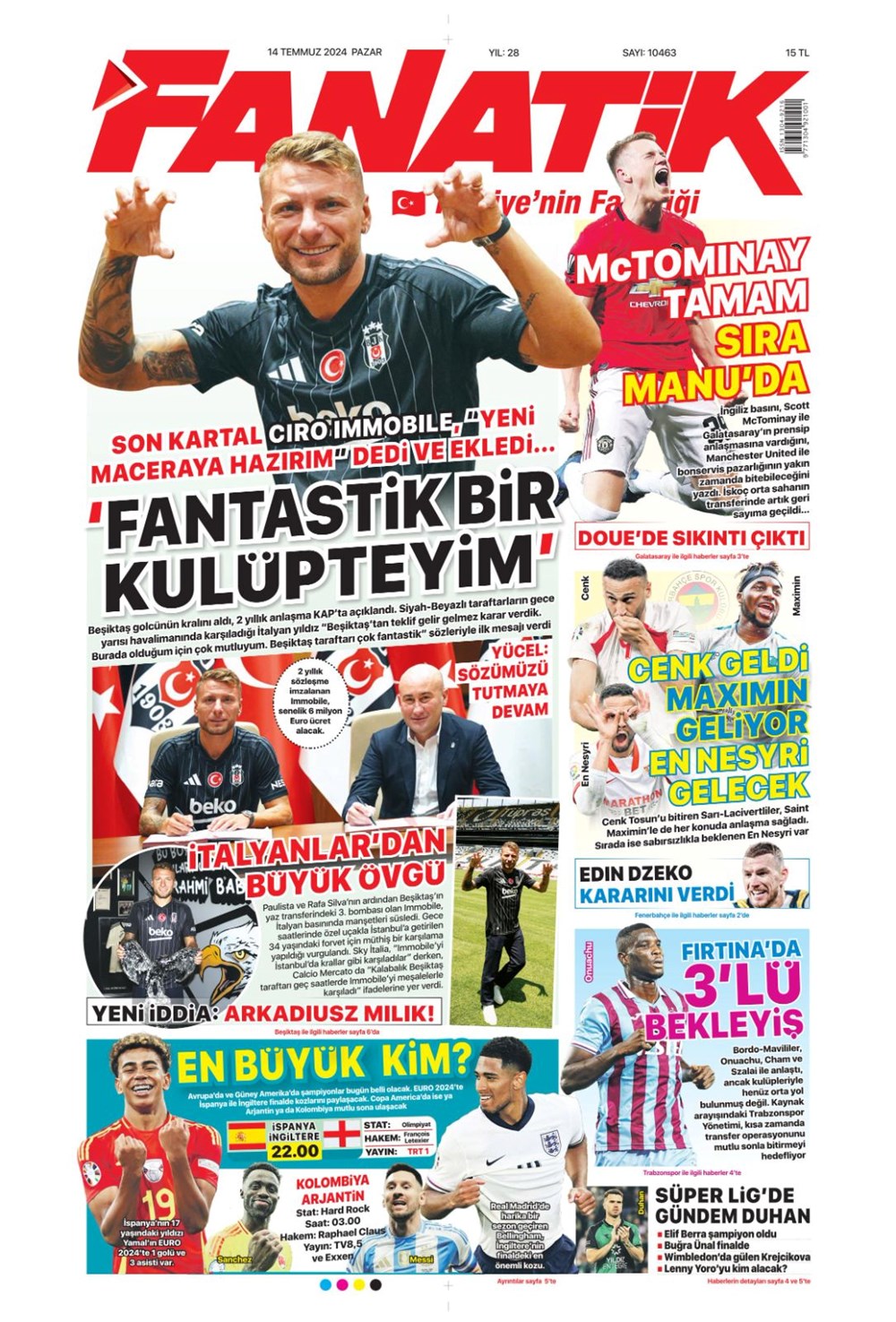 "Devlerle yarışa girdi: Hedef Felix" (14 Temmuz 2024 spor manşetleri) - 2